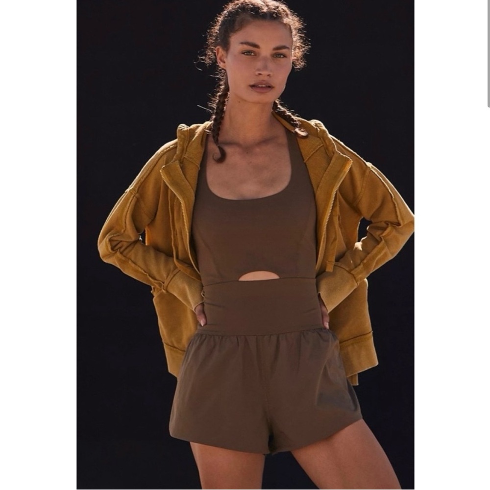 Free People Righteous Runsie Olive Green - L